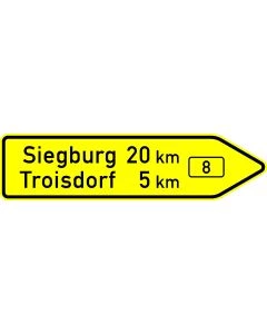 VZ Nr. 415-20 Pfeilwegweiser auf Bundesstraßen - rechtsweisend